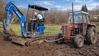 Can A 2000 Mini Excavator Pull A Tractor Out Of Deep Mud?
