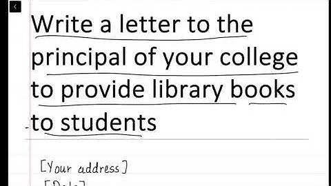 write a letter to the principal of your college to provide library books to students..