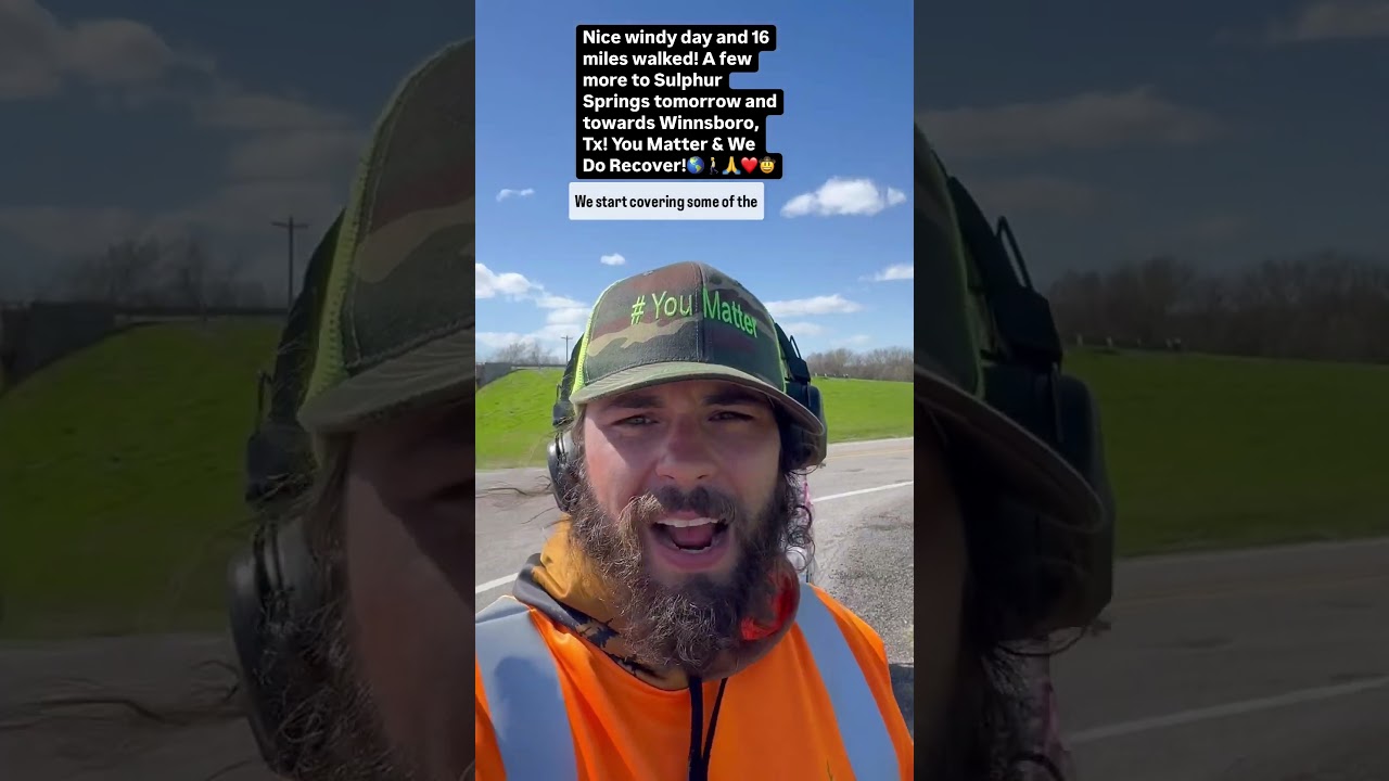 16 miles walked! A few more to Sulphur Springs tomorrow and towards Winnsboro, Tx!🌎🚶🙏❤️🤠