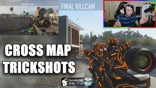 MY FANS HIT INSANE CROSS MAP TRICKSHOTS! (CRAZY REACTION)