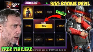 FREE FIRE.EXE - SPIN ROOKIE DEVIL EXE | NEW FADED WHEEL ( ff exe, bug ff, funny moments )