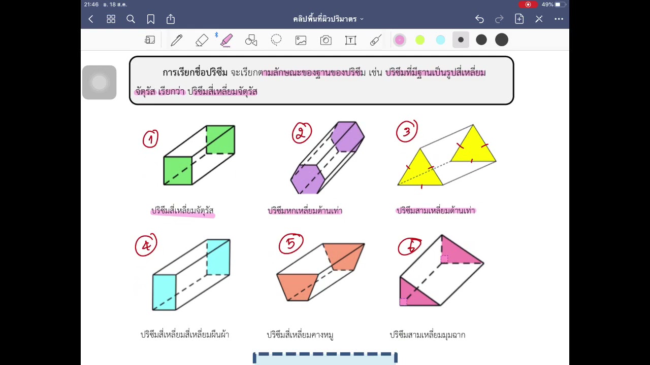 พื้นที่ผิวลูกบาศก์  New  พื้นที่ผิวและปริมาตรปริซึม