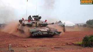 DefExpo 2016 live mobility demonstration Arjun Mk II I MBT tank Kestrel 8x8 APC Humvee Tata MPV