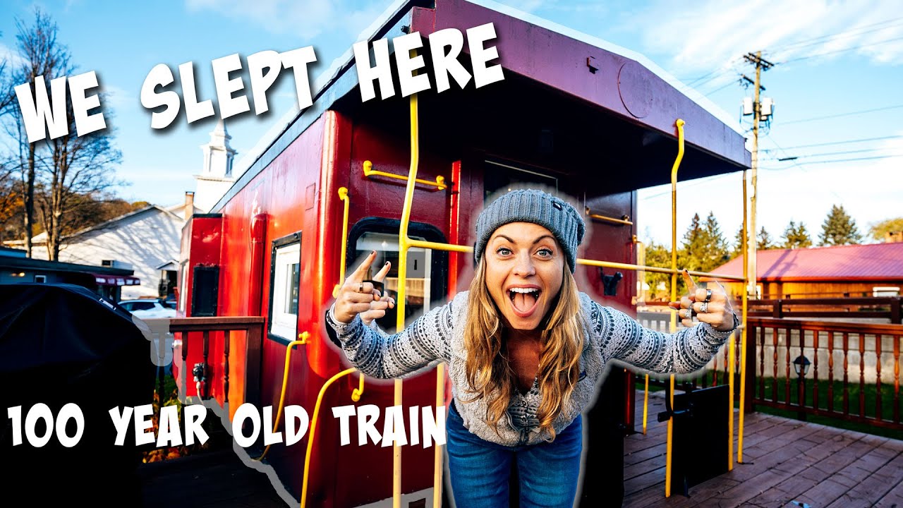 TINY TRAIN HOME! - We slept in a 100 year old train Caboose