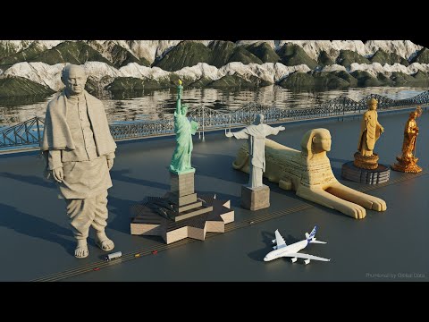 Tallest Statue Size Comparison | 3d Animation Comparison | Real Scale Comparison