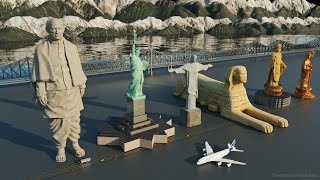 Tallest Statue Size Comparison | 3d Animation Comparison | Real Scale Comparison