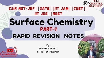 Surface Chemistry Short Notes (Part-1)||GATE||CSIR NET||IIT JAM||CUET||IIT JEE||NEET