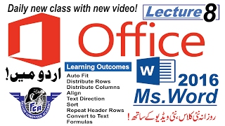Microsoft office 2016/Microsoft word 2016/Table,Layout tab,insert,delete,format,formulas