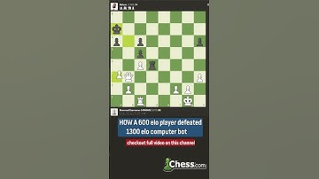 A 600 elo player defeated 1300 elo computer bot in chess.com    #chess #games #gameplay
