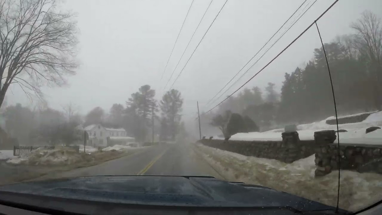 Foggy Morning Drive to Bridgton Maine