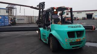 How to Load Steel Pipe from truck to container