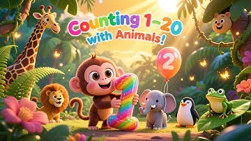 Counting 1–20 with Animals 🐘🐸 | Fun Learning Numbers for Kids | Animal Counting Song for Children