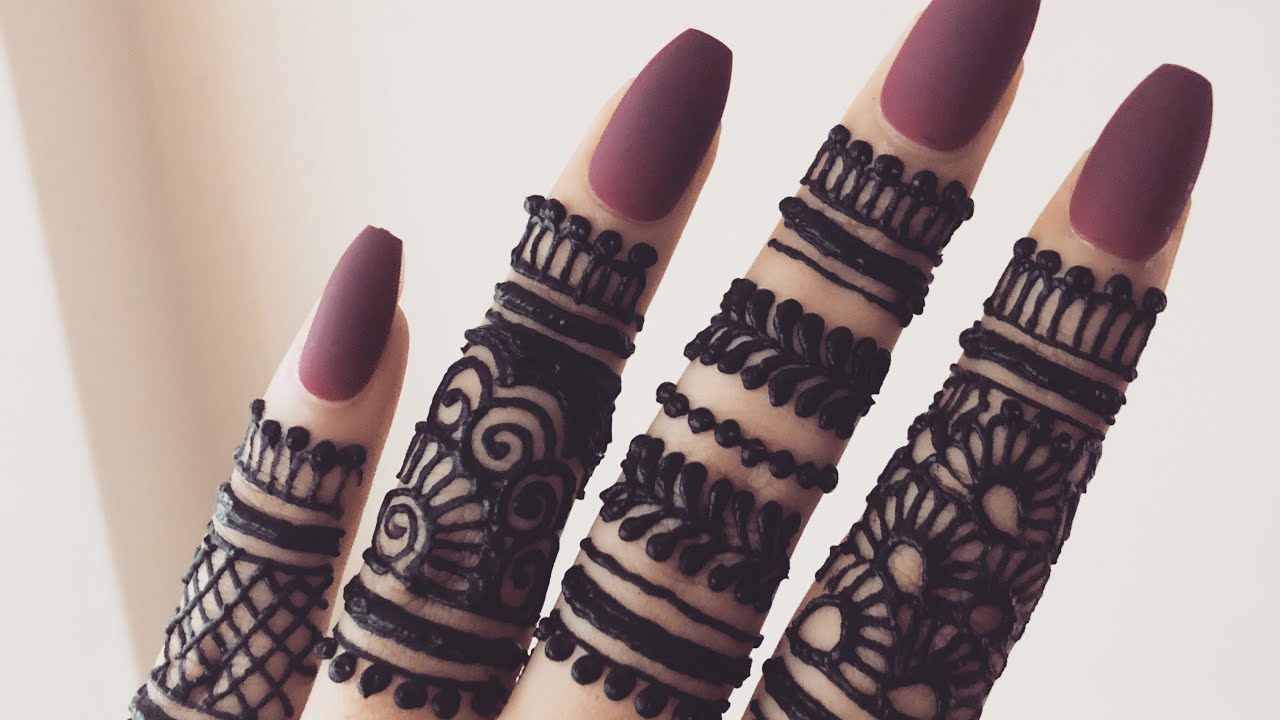 Beautiful Stylish Finger Mehndi Henna Design For Hands Eid