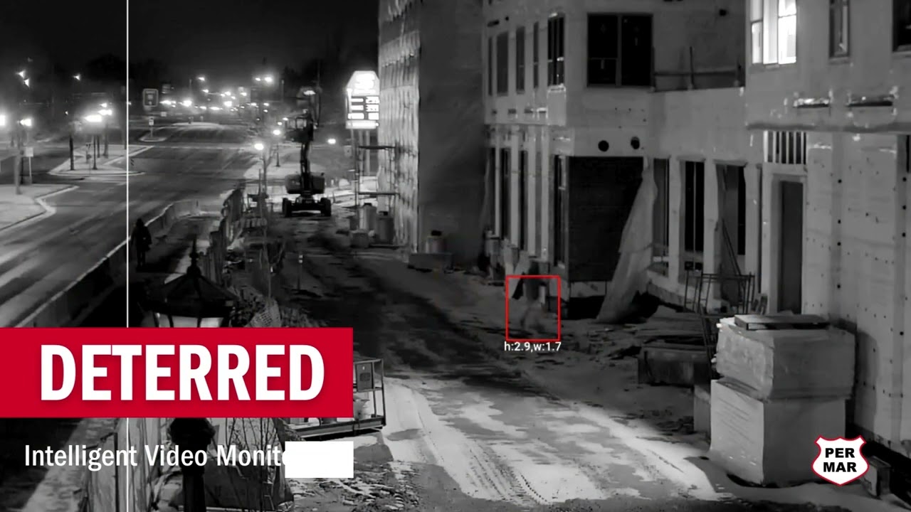 Intruder deterred with Live Video Monitoring at construction site.