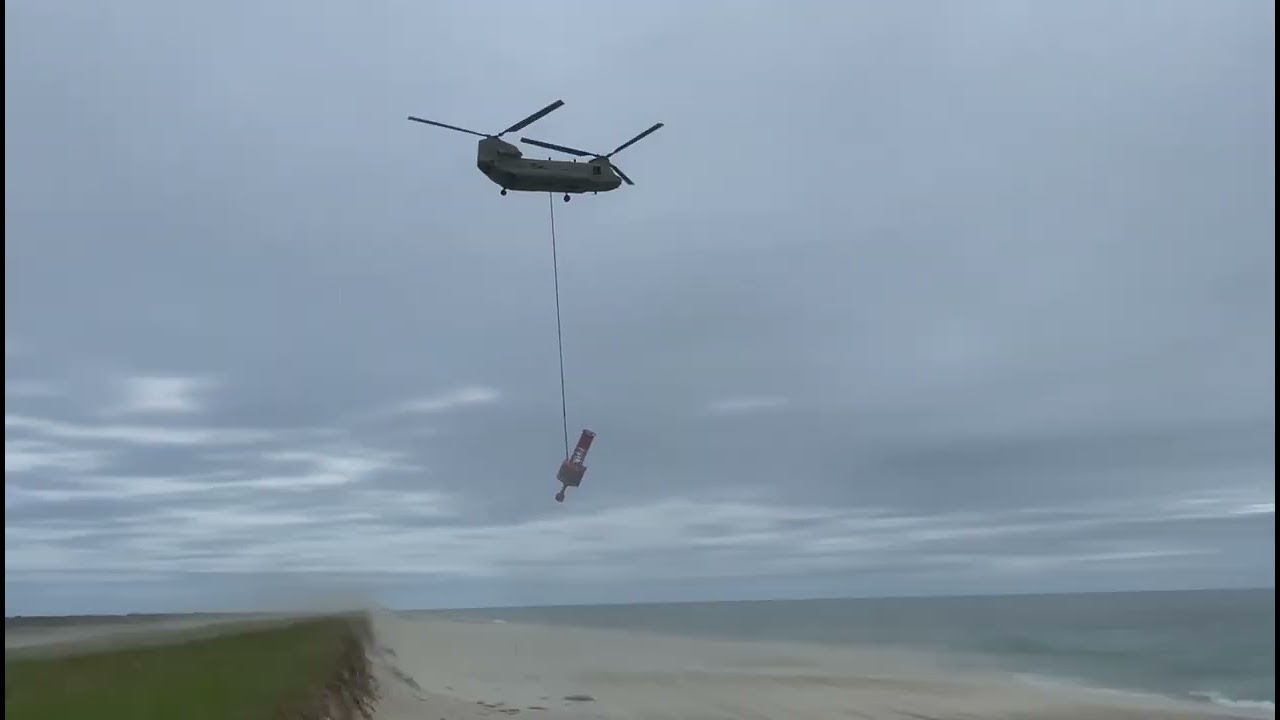 Lost Buoy Rescued By Helicopter On Nantucket Island
