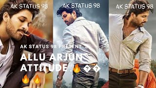 ALLU ARJUN ATTITUDE 🔥🔥🔥Ala vaikunthapuramuloo / pooja Hegade Full screen WhatsApp Status hd 🔥🔥🔥🔥