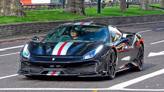 SUPERCARS in LONDON 2021 -1- ( Pista, McLaren GT, Brabus 700, AMG GTR, Roma, GT3RS, Maybach GLS...)