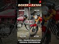 bajaj boxer transformed to rx 100 by jk bike restoration