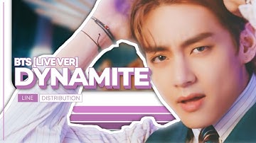 BTS - Dynamite [Live Ver.] | Line Distribution (Color Coded)