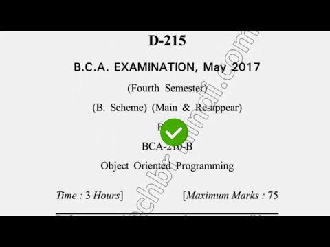 2017 Dcrust BCA 4th Sem Object Oriented Programming Question Paper