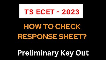 TS ECET 2023 | How to check response sheet | Preliminary key | Objection form
