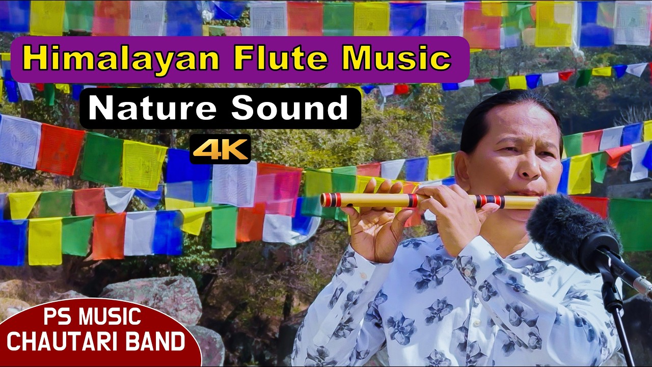 Himalayan Flute Music | Nature Sound | Bansuri | Basuri Dhun | Birds & River Sound | Instrumental 4K