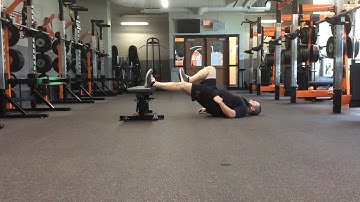 Single Leg Hamstring ISO Hold on Bench - Straight Leg