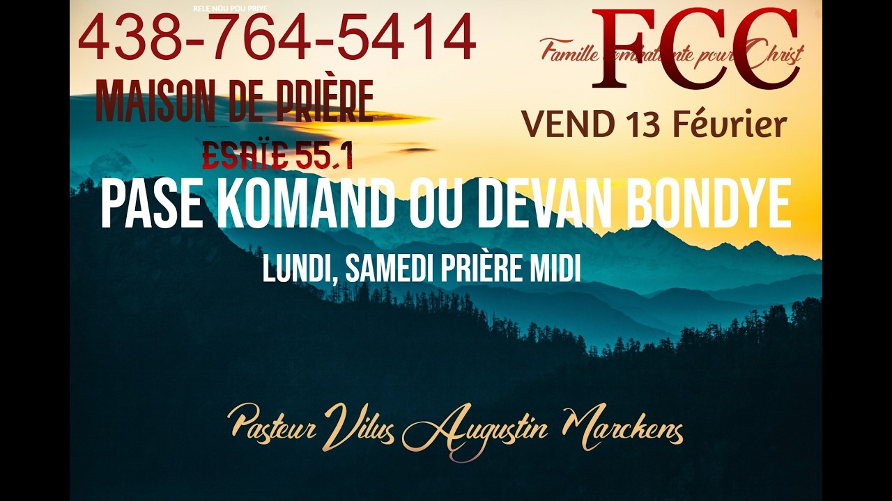 KRIS GEN YON SUPRIZ POU OU  VENDREDI 13    Février 2026  JEÙNE ET PRÌERE P. Vilus Augustin Marckens