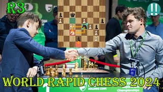 Gleb Dudin (2436) vs Magnus Carlsen (2838) || World Rapid Chess 2024 - R3