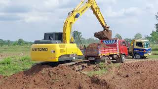 ลอกนา ขั้นเทพ SUMITOMO SH130-6 นาบางๆ จัดเต็ม ดั้มแรง ดวงสมพงษ์ จัดให้ excavator and truck ep.9444