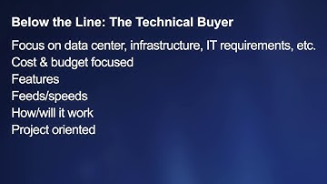 Cloud Selling 101: Technical Buyers "Below the Line"
