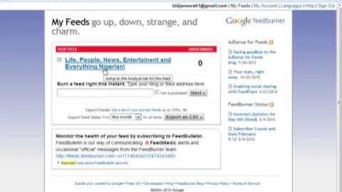 video on how create feeds on google feedburner account