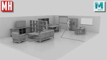 Maya tutorial : Furniture modeling series Part 9 - Set decoration