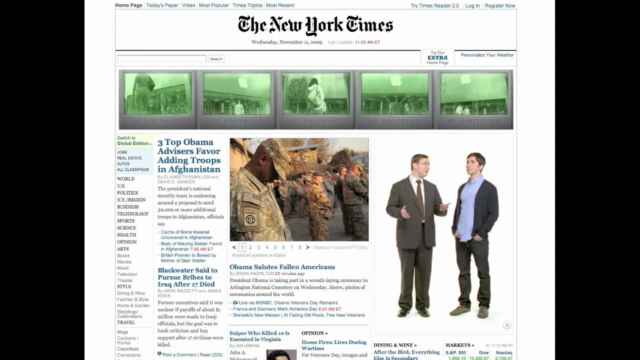 Apple New York Yimes Home Page Takeover YouTube