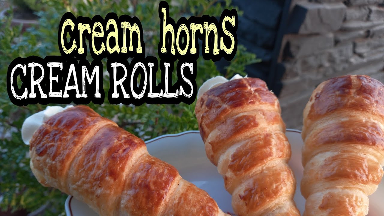 CREAM ROLLS RECIPE CREAM HORNS RECIPE PUFF PASTRY CREAM HORNS PUFF