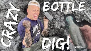 SWEET Salt Marsh Bottle Dig! RARE 1800’s Bottles Dug Mudlarking Dump Relic Privy Metal Detecting OMG