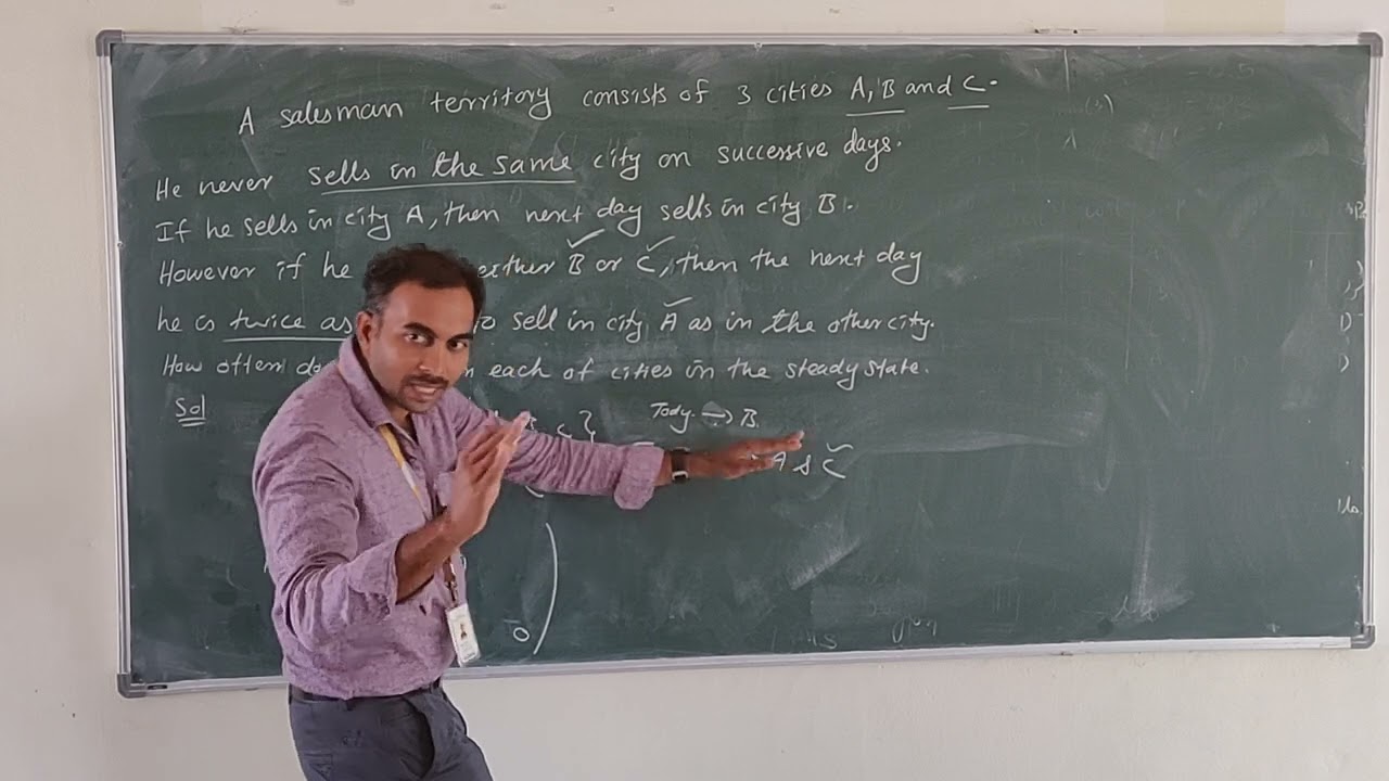 Salesman territory problem in markov process 