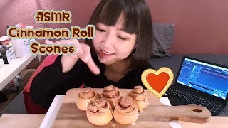 【ASMR】 シナモンロールスコーンを食べる / Cinnamon Roll Scones / Eating Sounds 【咀嚼音】