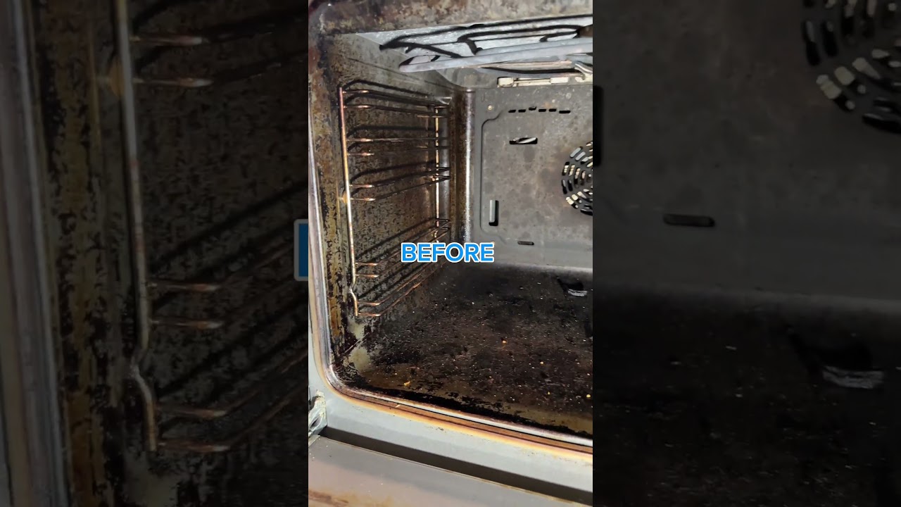 Oven Cleaning - before & after 