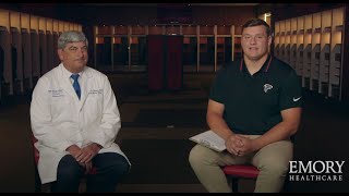 Atlanta Falcons' Chris Lindstrom Speaks with Emory Orthopaedics Director Scott Boden, MD