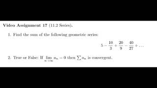 MTH 133 - Chapter 11 - Section 2 - HWS