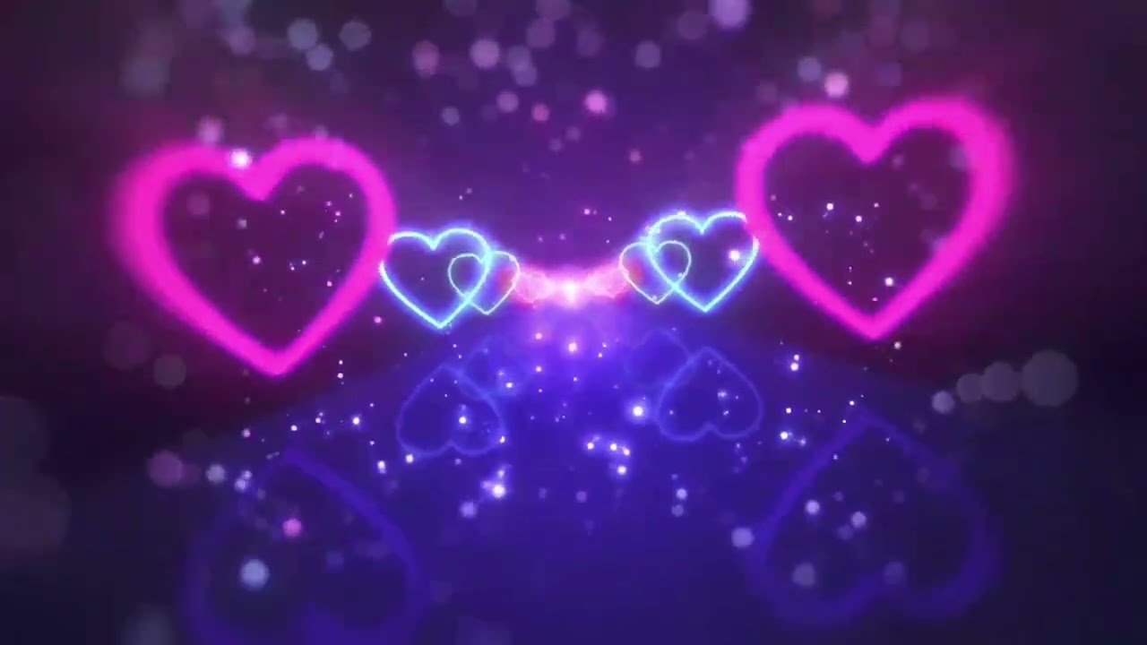 Neon light love heart overlay