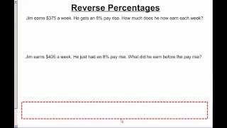 Reverse Percentages