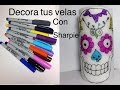 decora tus velas con sharpie