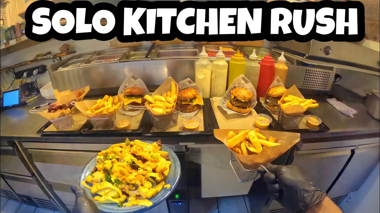 🔥 POV: SOLO KITCHEN RUSH 🍔🍟 Cooking Burgers & Fries Alone – NO BREAKS!