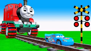 【踏切アニメ】あぶない電車 TRAIN THOMAS 🚦 Fumikiri 3D Railroad Crossing Animation