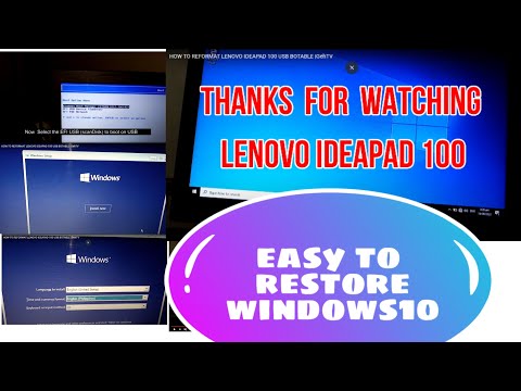 HOW TO REFORMAT LENOVO IDEAPAD 100 USB BOTABLE  |GehTV