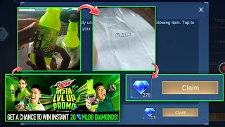 How to Claim Mountain Dew Free Diamond Redemption Codes for Mobile legends screenshot 2