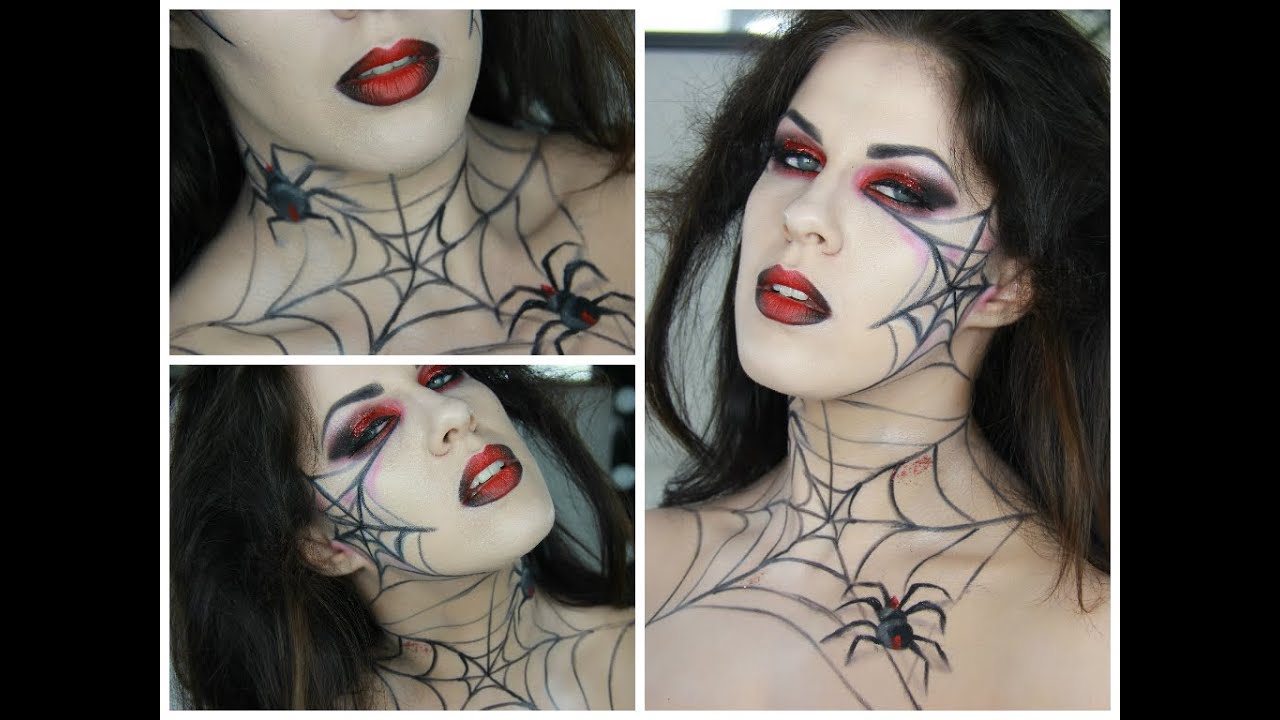 Black Widow Makeup Tutorial Halloween Makeup Nikkia Joy YouTube