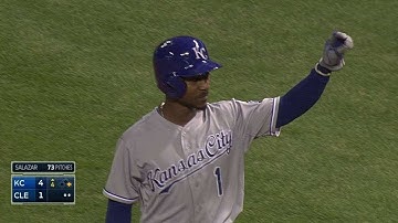 KC@CLE: Dyson hits a bunt to plate Escobar